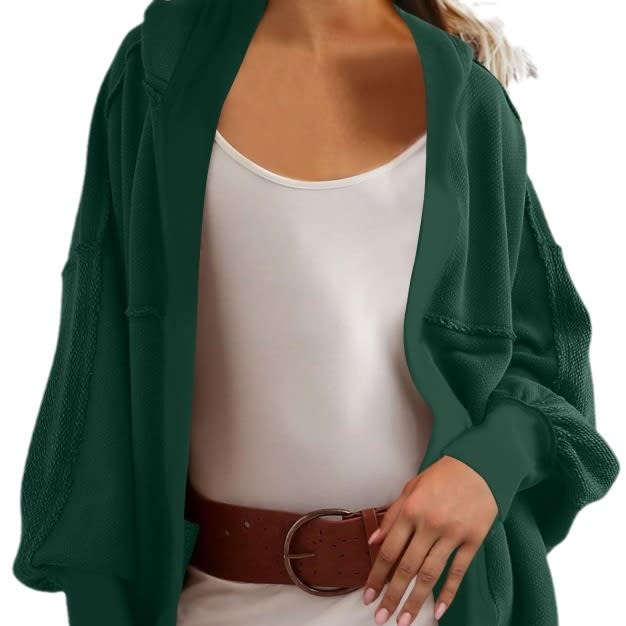 Women's Hooded Temperament Commute Loose Sweater view 4