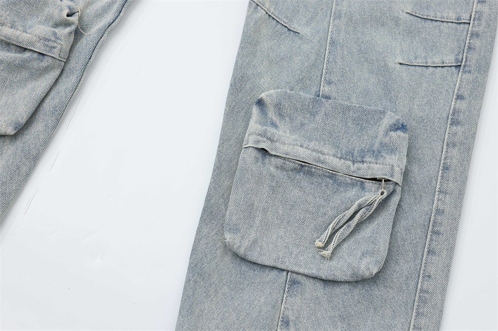 Multi-Pocket Workwear Jeans For Men And Women view 18