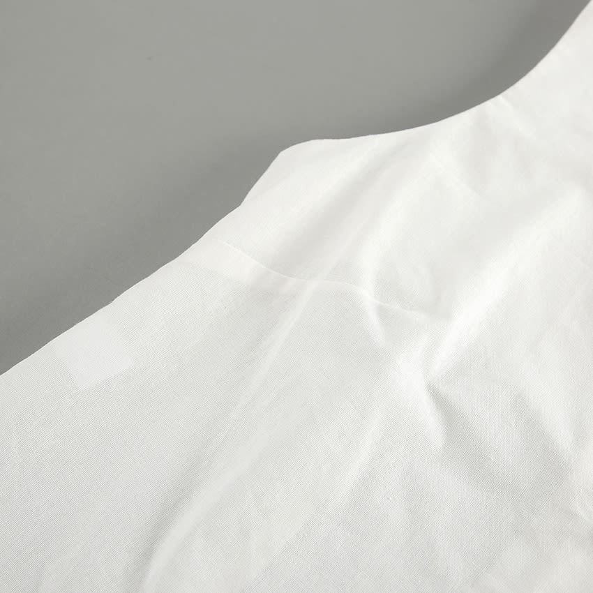 White Cotton Linen Sleeveless V-neck Vest Pants Suit view 9