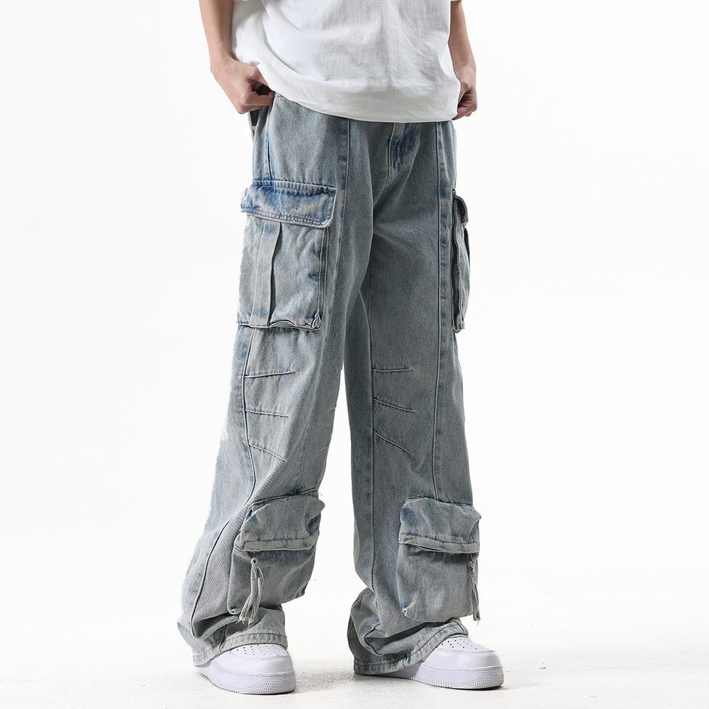 Multi-Pocket Workwear Jeans For Men And Women view 15