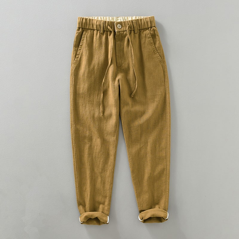 Breathable Cotton Linen Straight Casual Pants view 5