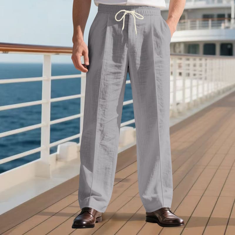Loose Breathable Linen Leisure Men's Simplicity Trendy Loose Beach Pants view 10