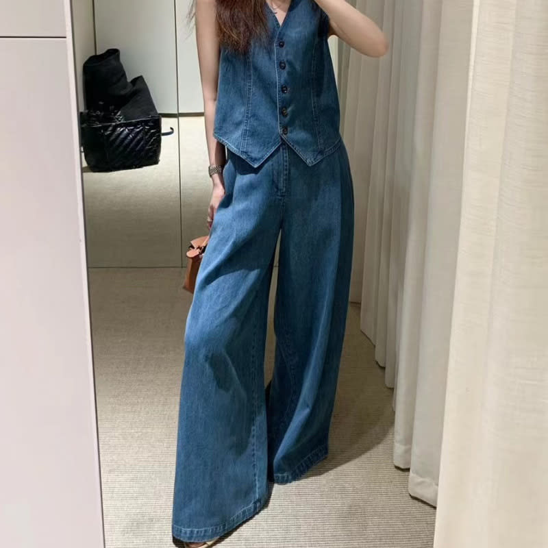Vest High-grade Wide-leg Pants view 3
