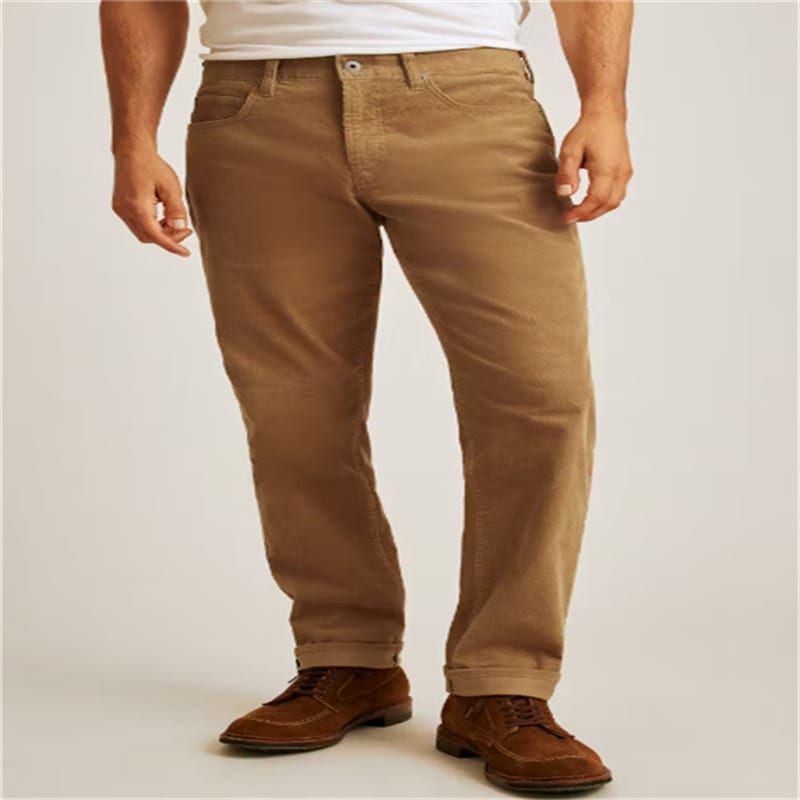 Corduroy Solid Color Loose Casual Straight Trousers view 9