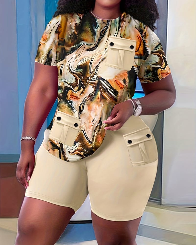 Cross Border Exclusive For Wish Independent Station Blooming Printing Pocket Stitching Suit view 3