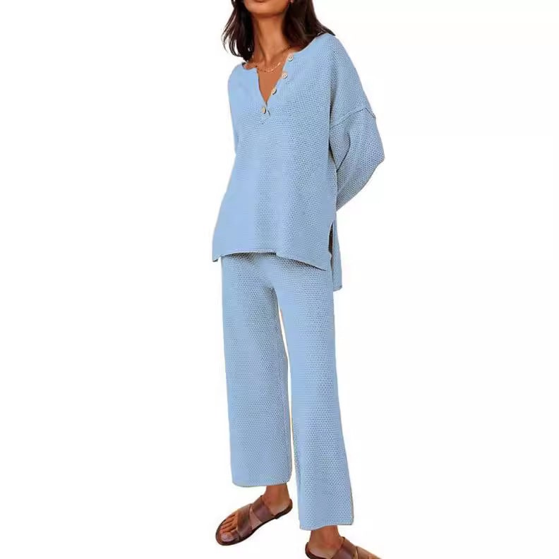 European And American Solid Color Fashion Loose Leisure Suit Two-piece Set view 19