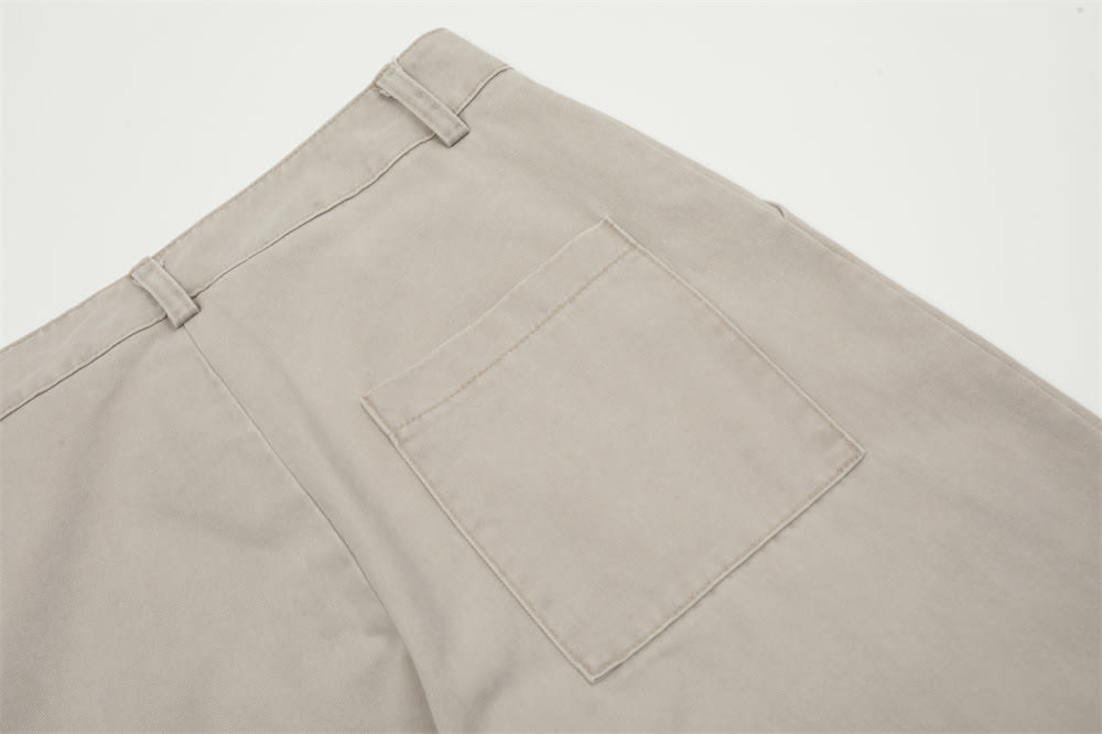 Design Pleated Loose Straight Trousers Men's Overalls view 14