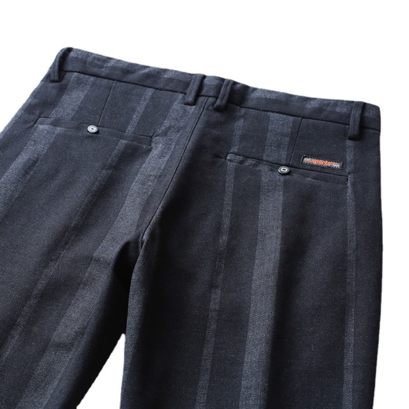 Men's Casual Vertical Striped Straight Leg Pants view 4