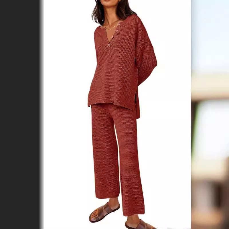 European And American Solid Color Fashion Loose Leisure Suit Two-piece Set view 20
