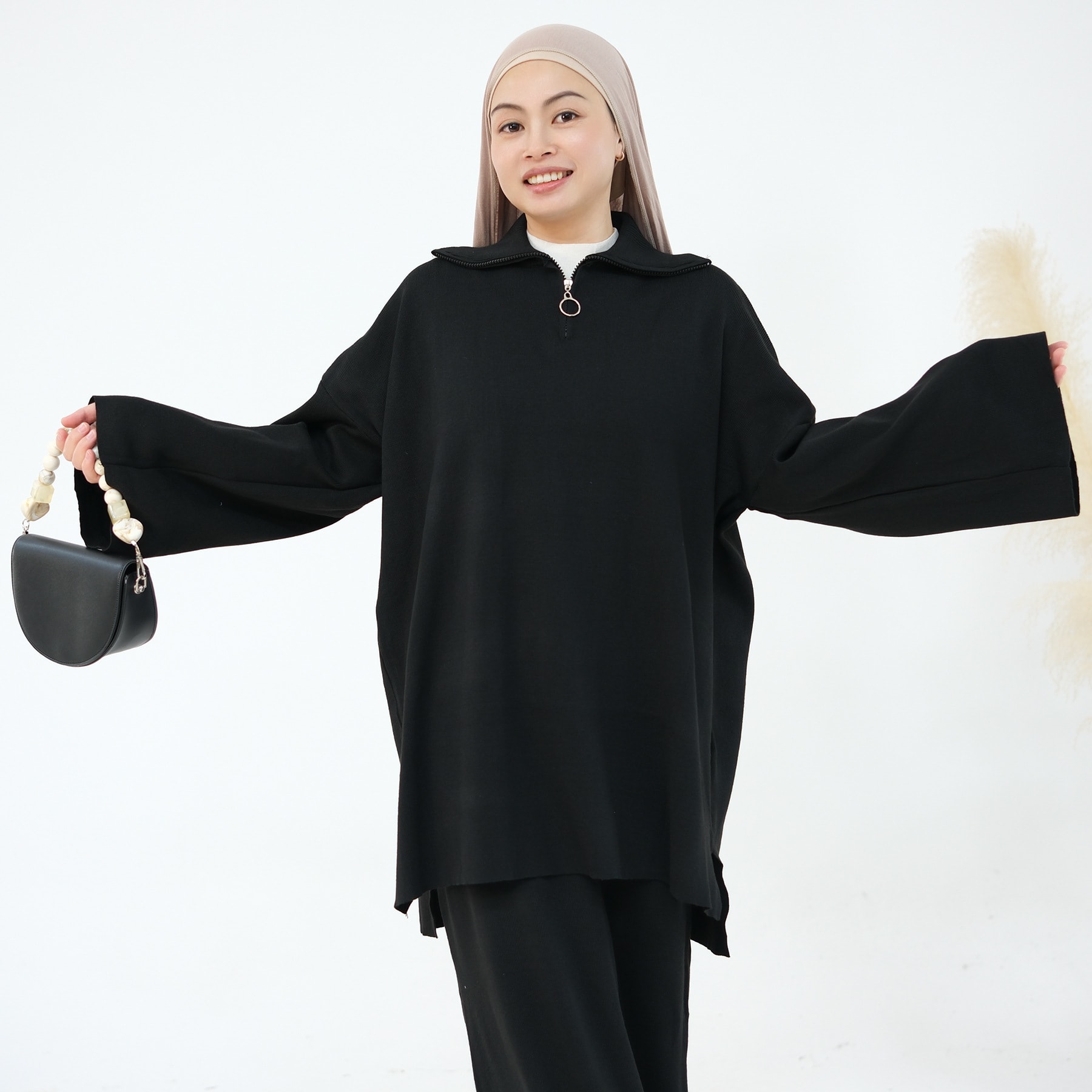 Autumn And Winter Thickening Knitted Top Loose Two-piece Suit view 5