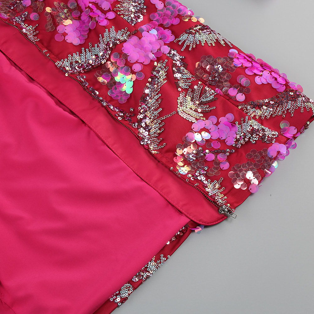 Sequined Backless Mid-length Suit Jacket view 4