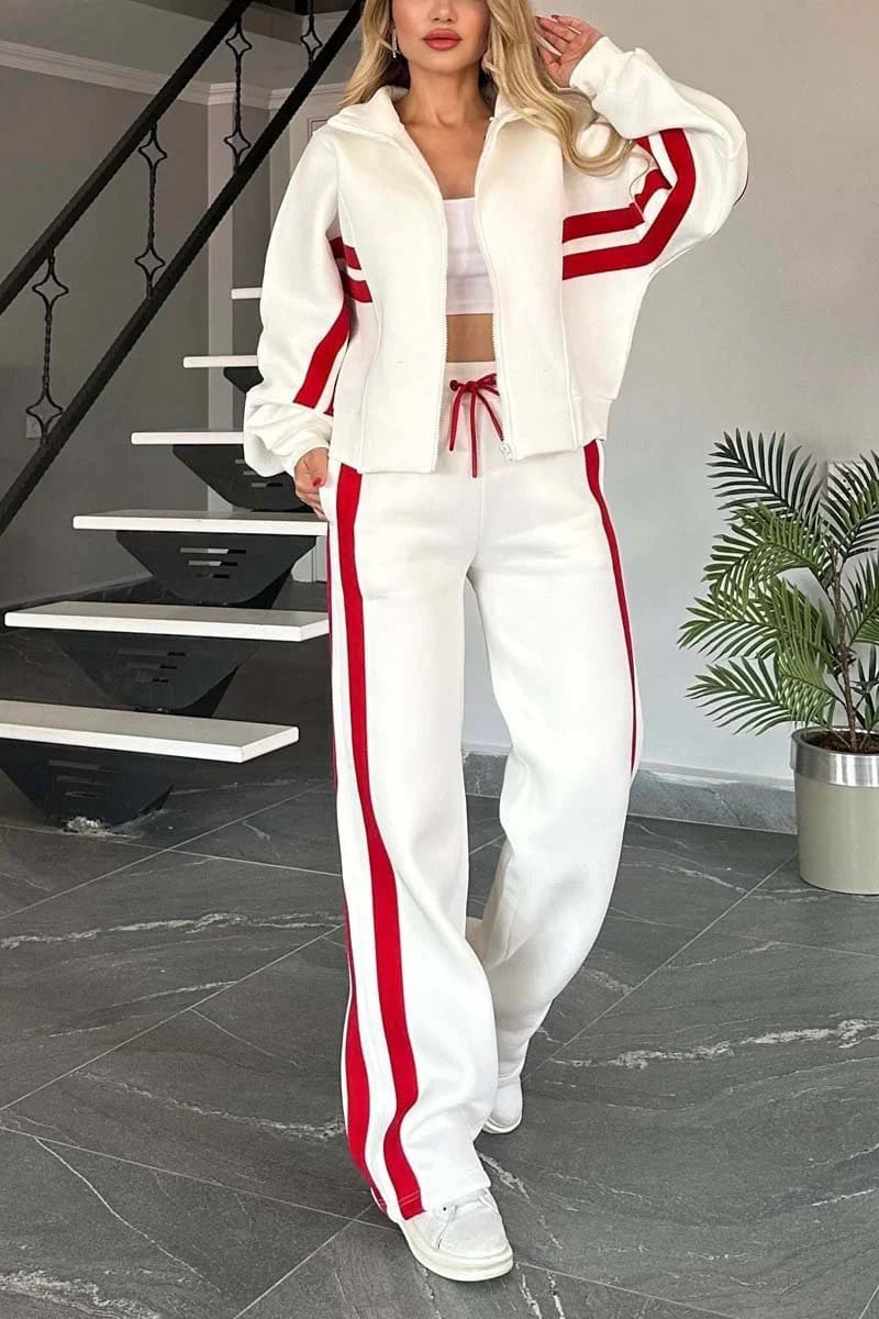 Fashion Two-piece Women's White Sports Suit Loose Sports Shirt Casual Pants Sets Sportswear Women Clothes Tracksuit Women Outfits view 7