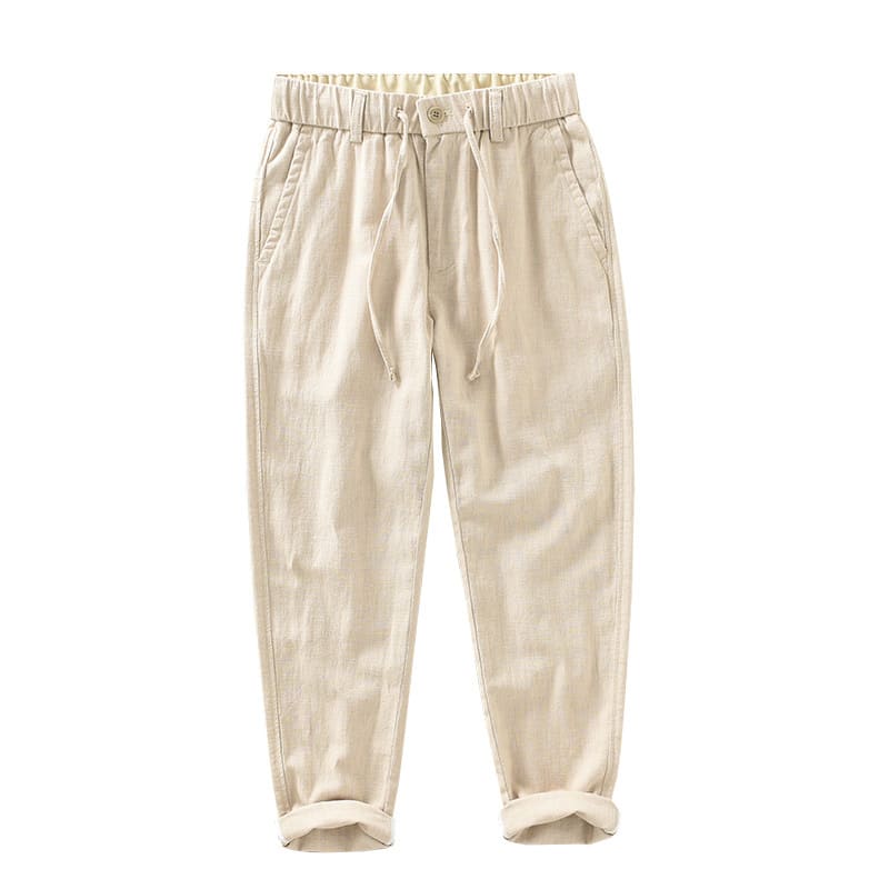 Breathable Cotton Linen Straight Casual Pants view 6