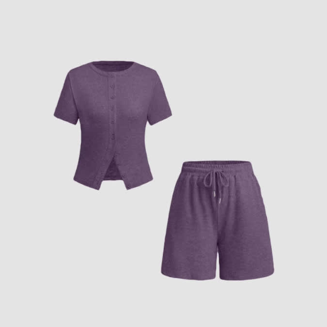 Women's Sexy Slim-fit Short Sleeve Blouse And Pants view 14