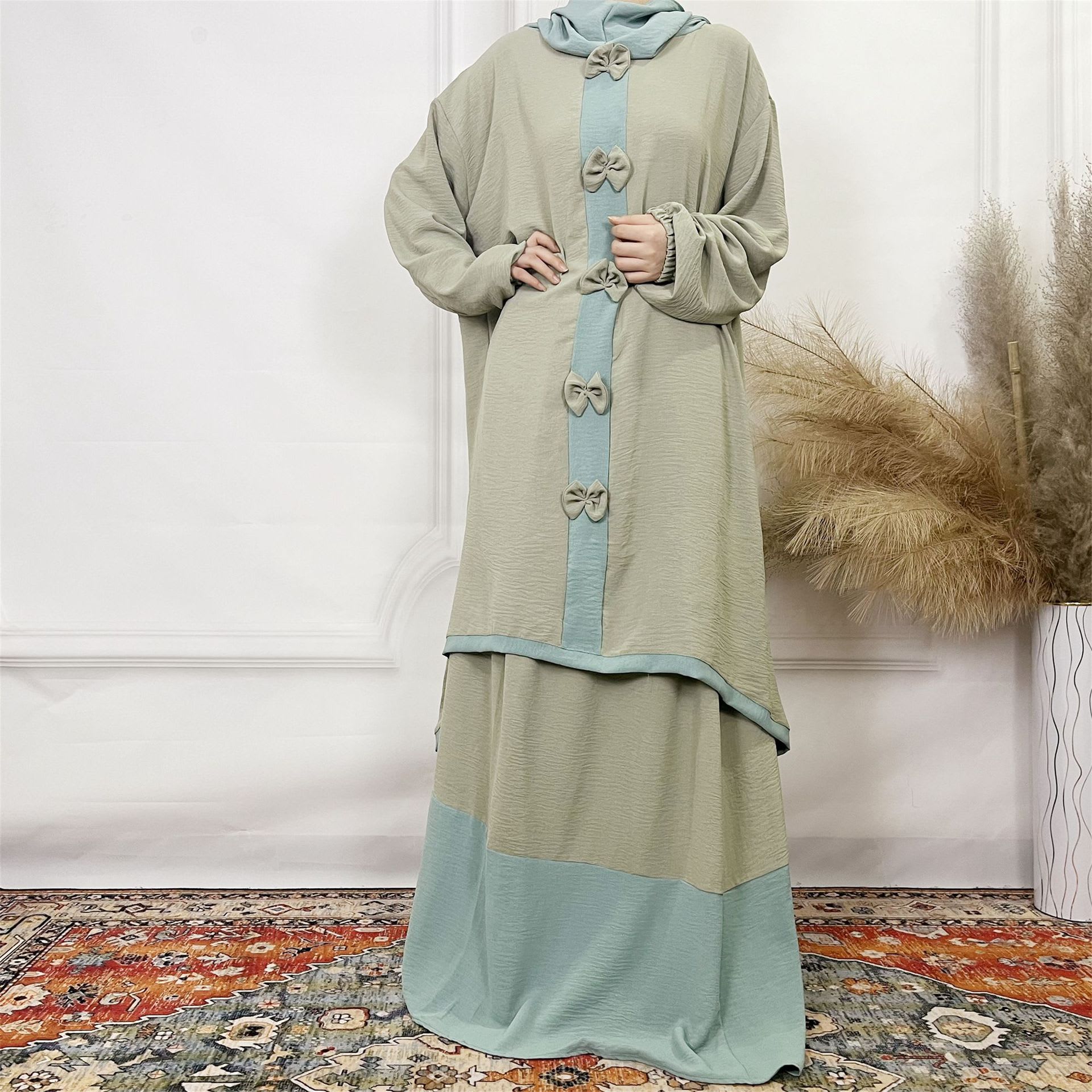Women's Double-layer Hat Long Sleeve Skirt Suit view 5