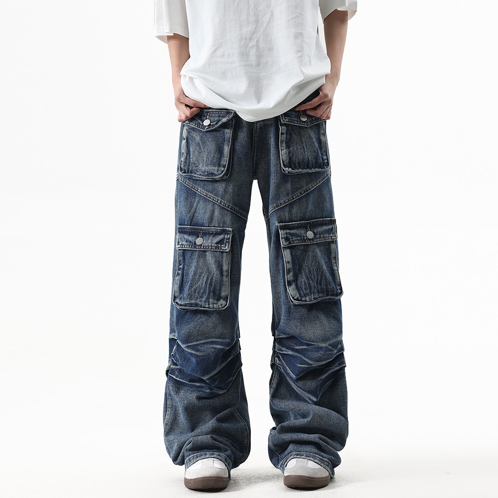 Multi-Pocket Workwear Jeans For Men And Women view 26