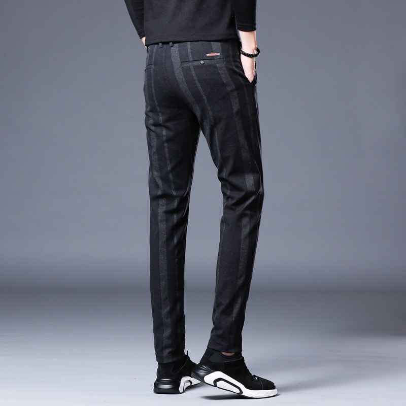 Men's Casual Vertical Striped Straight Leg Pants view 8