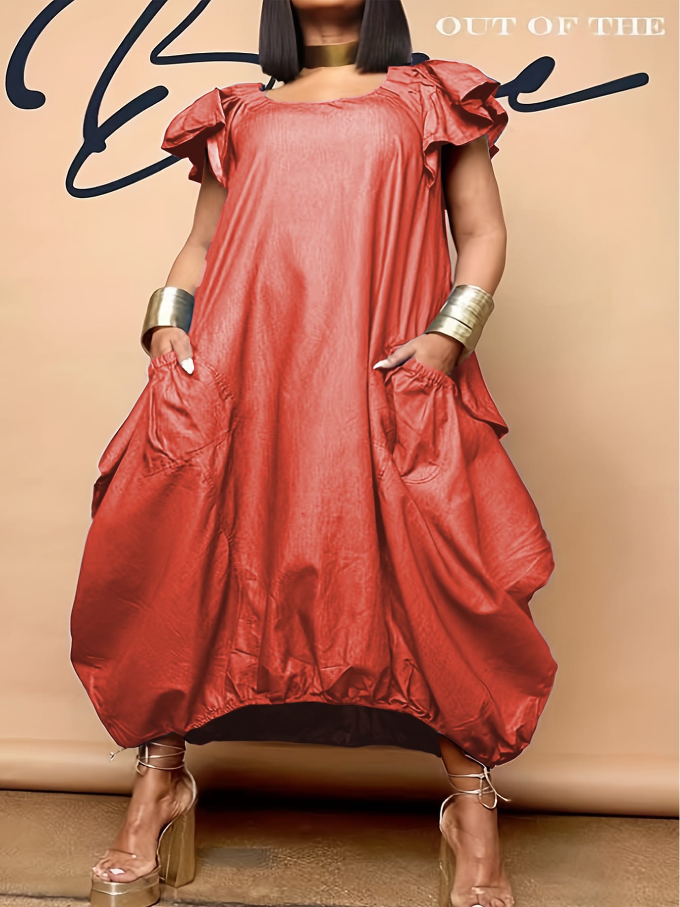 Denim Fabric Fashion Solid Color Dress view 27