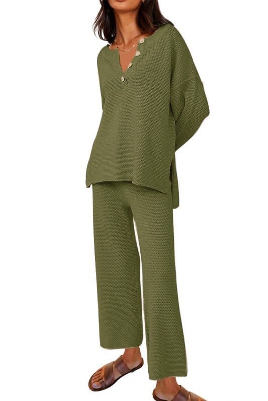 European And American Solid Color Fashion Loose Leisure Suit Two-piece Set view 14