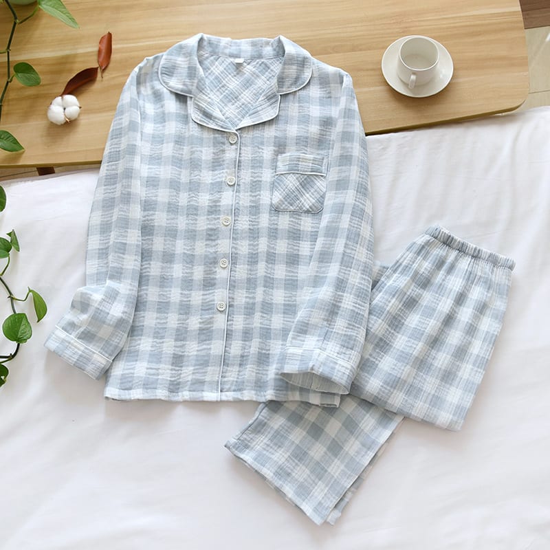 Cotton Washed Cotton Gauze Thin Section Plus Size Homewear Suit view 3