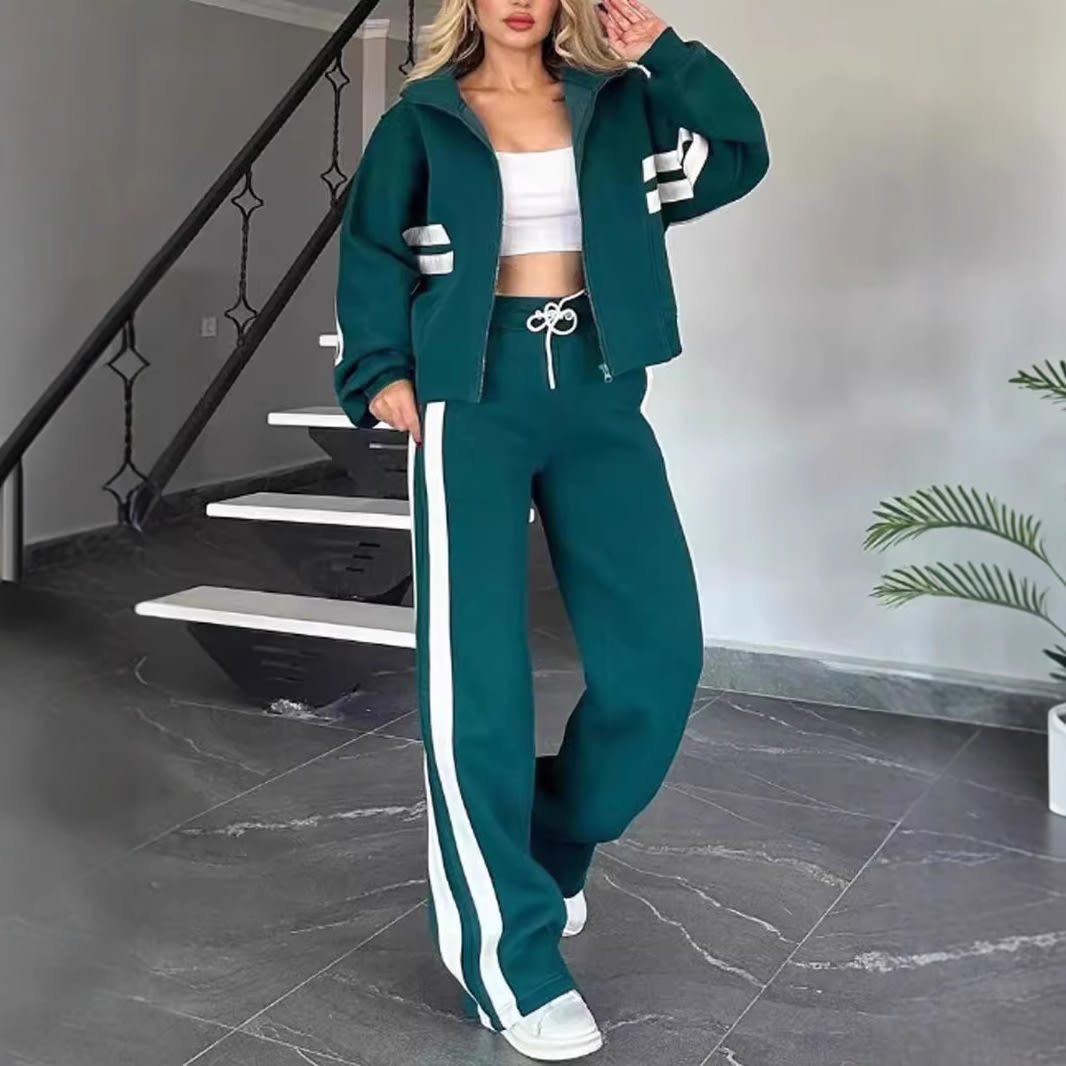 Fashion Two-piece Women's White Sports Suit Loose Sports Shirt Casual Pants Sets Sportswear Women Clothes Tracksuit Women Outfits view 9