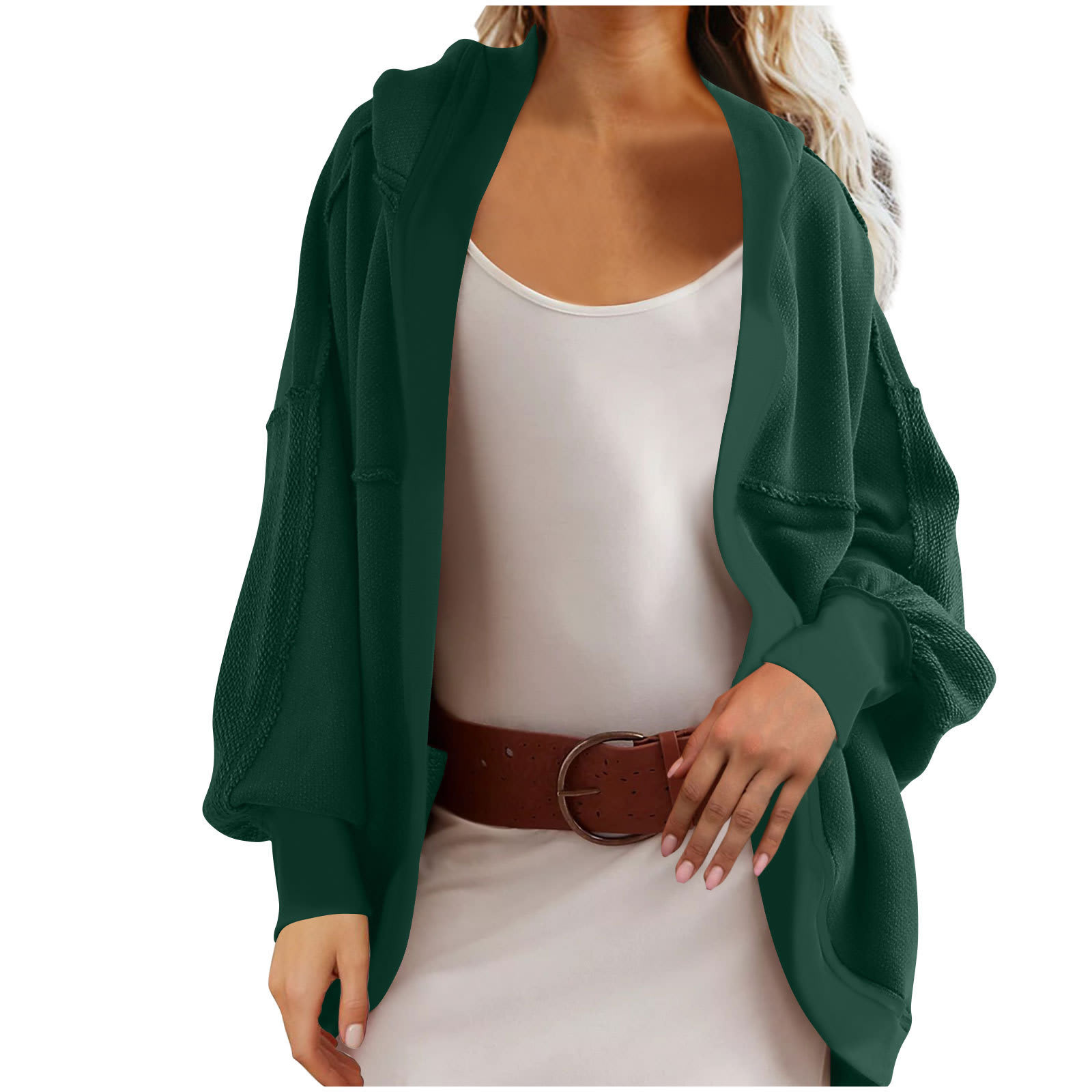 Women's Hooded Temperament Commute Loose Sweater view 5