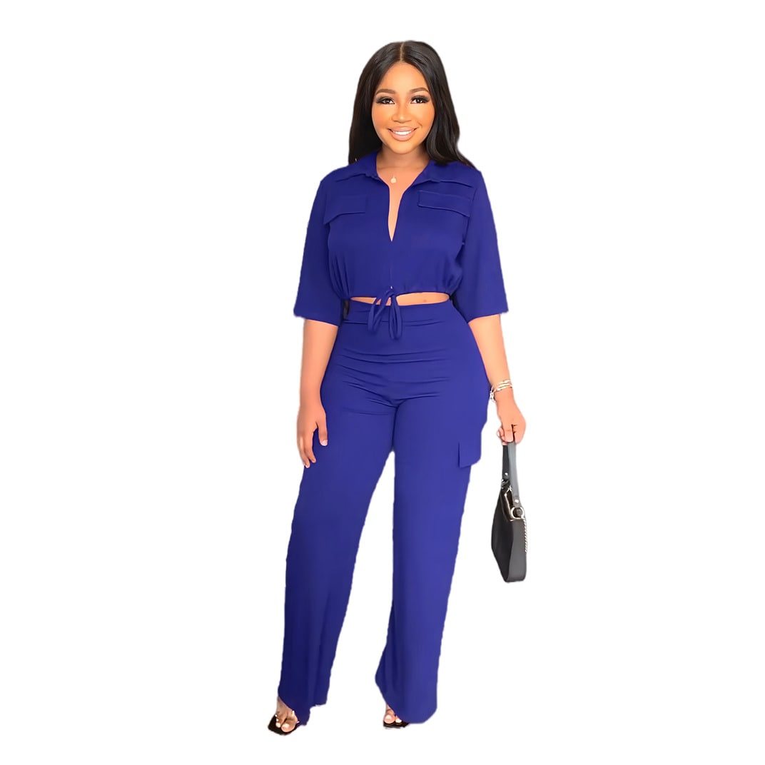 Women's Casual Cool Drawstring Two-piece Set view 1