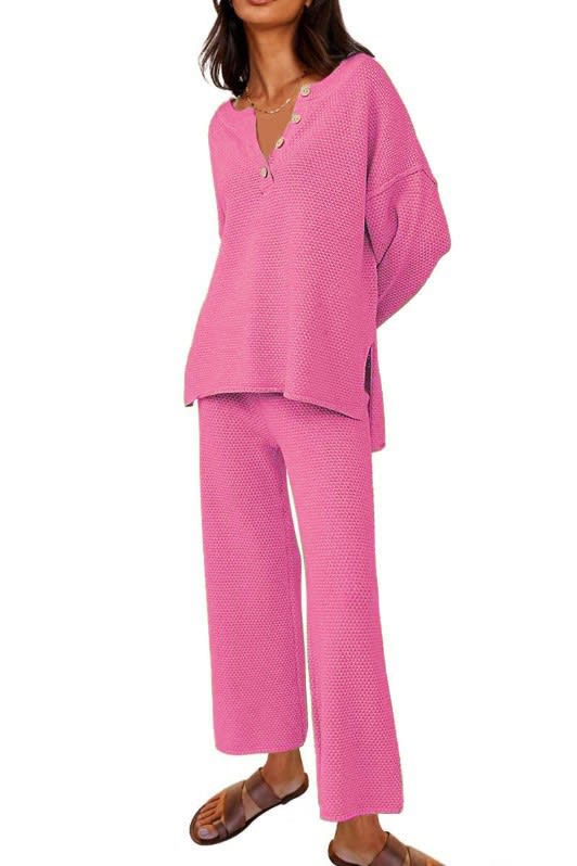 European And American Solid Color Fashion Loose Leisure Suit Two-piece Set view 15