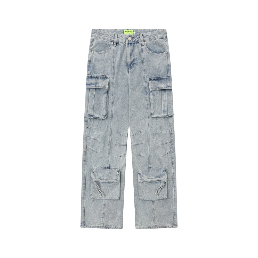 Multi-Pocket Workwear Jeans For Men And Women view 26