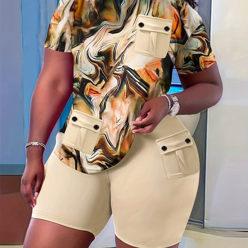 Cross Border Exclusive For Wish Independent Station Blooming Printing Pocket Stitching Suit view 6