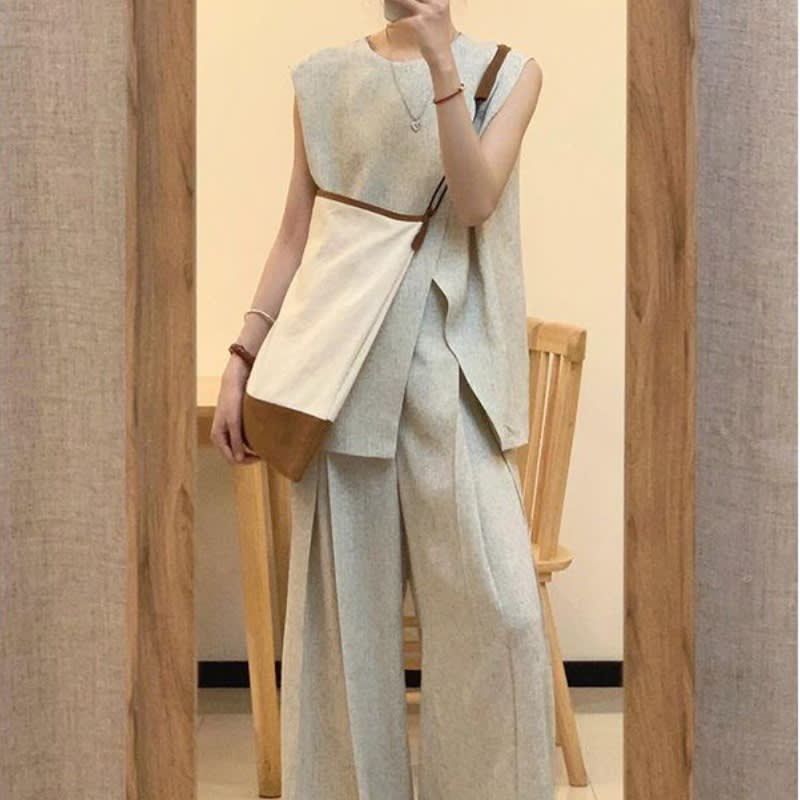 Women's Elegant Wear Casual Wide-leg Pants Suit view 2