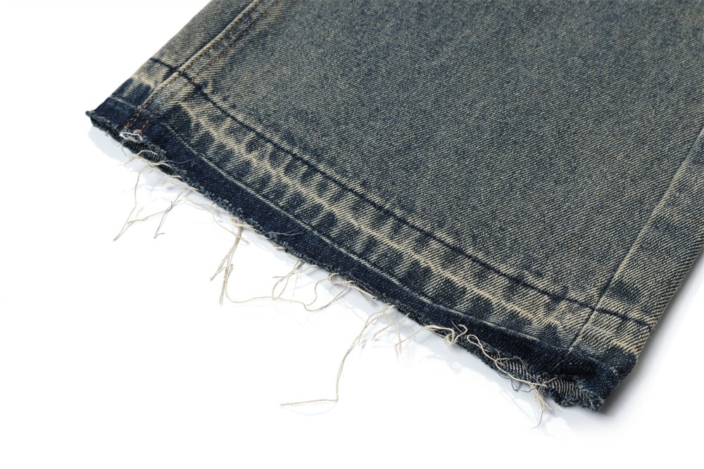 Washed And Worn Raw Hem Jeans view 16