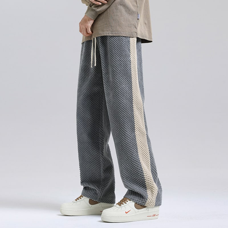 Men's Fashion Color Contrast Loose Casual Straight Pants view 14