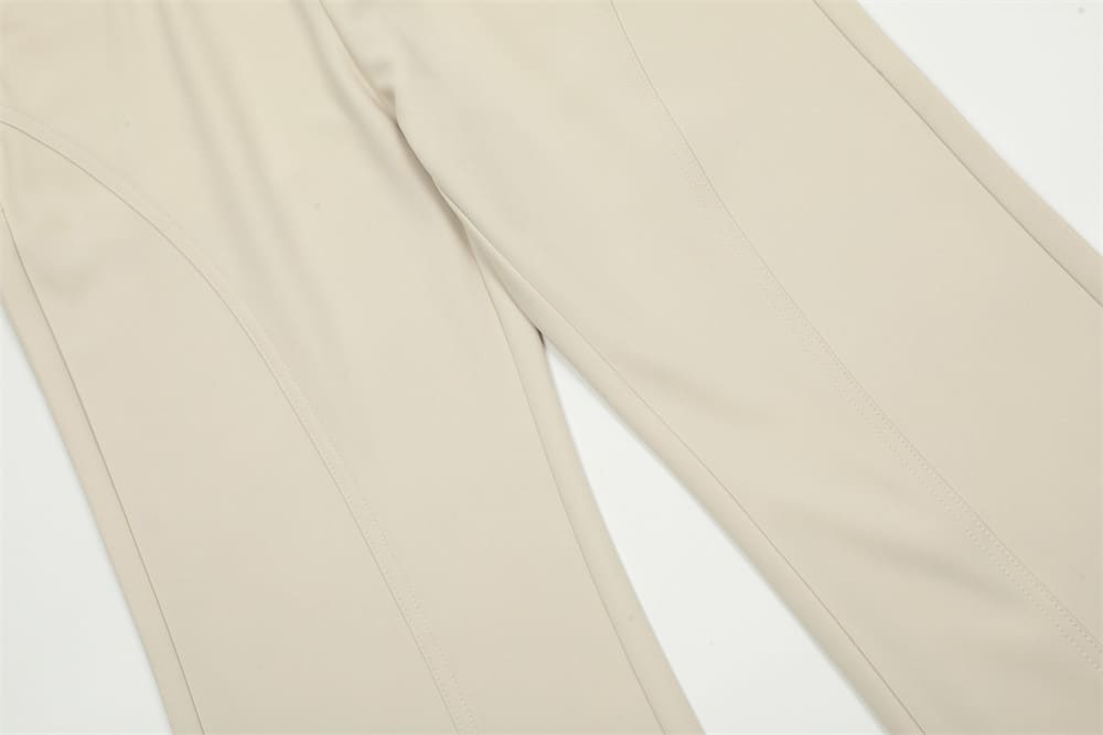Niche Design Split Stitching Casual Loose Flared Trousers view 9