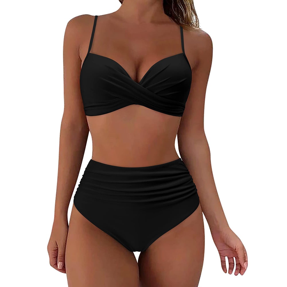 Printed Two-piece Push-up Bikini High Waist Swimsuit view 4