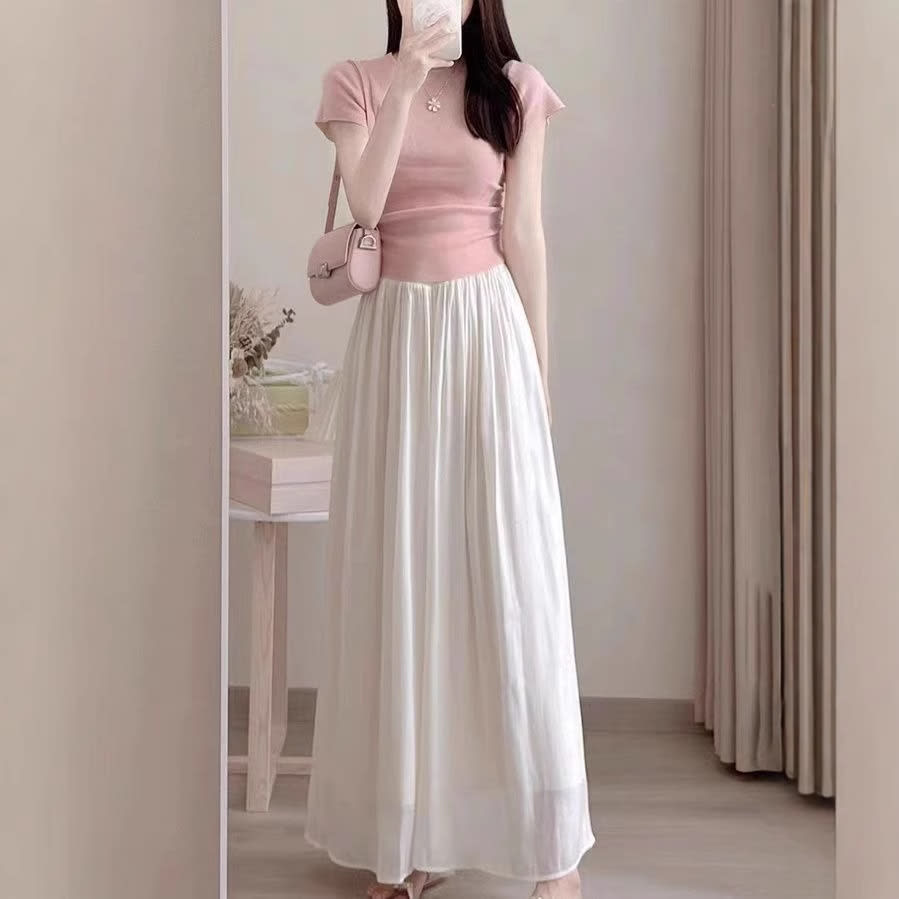 Short Sleeve Top And Skirt Two-piece Suit view 9