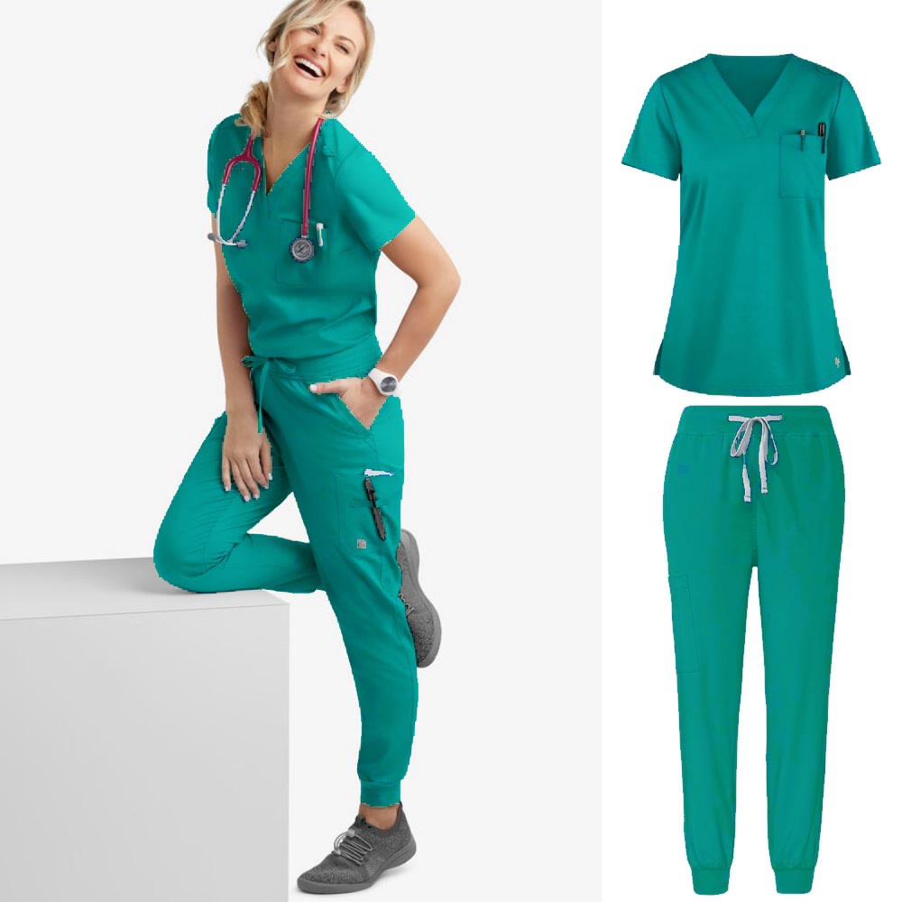 Hand Washing Split Suit Short Sleeve Hand-brushing Suit Beauty Pet Stomatologist Nurse Overalls view 21