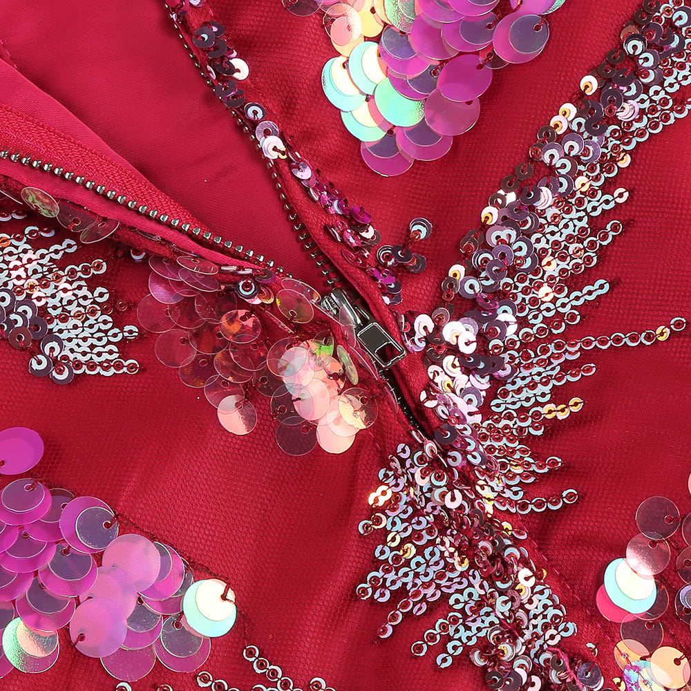 Sequined Backless Mid-length Suit Jacket view 2