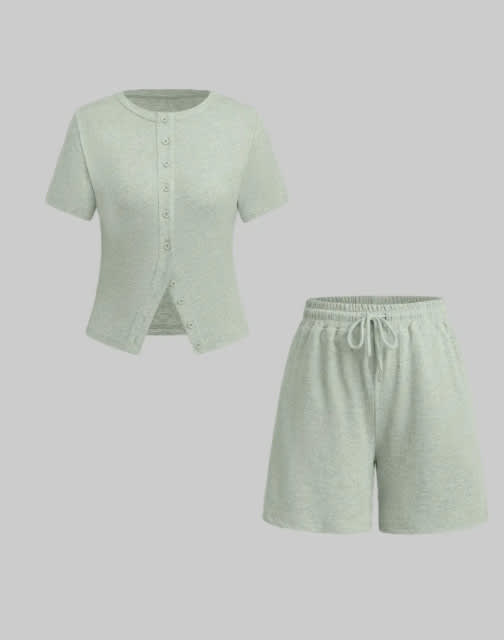 Women's Sexy Slim-fit Short Sleeve Blouse And Pants view 12