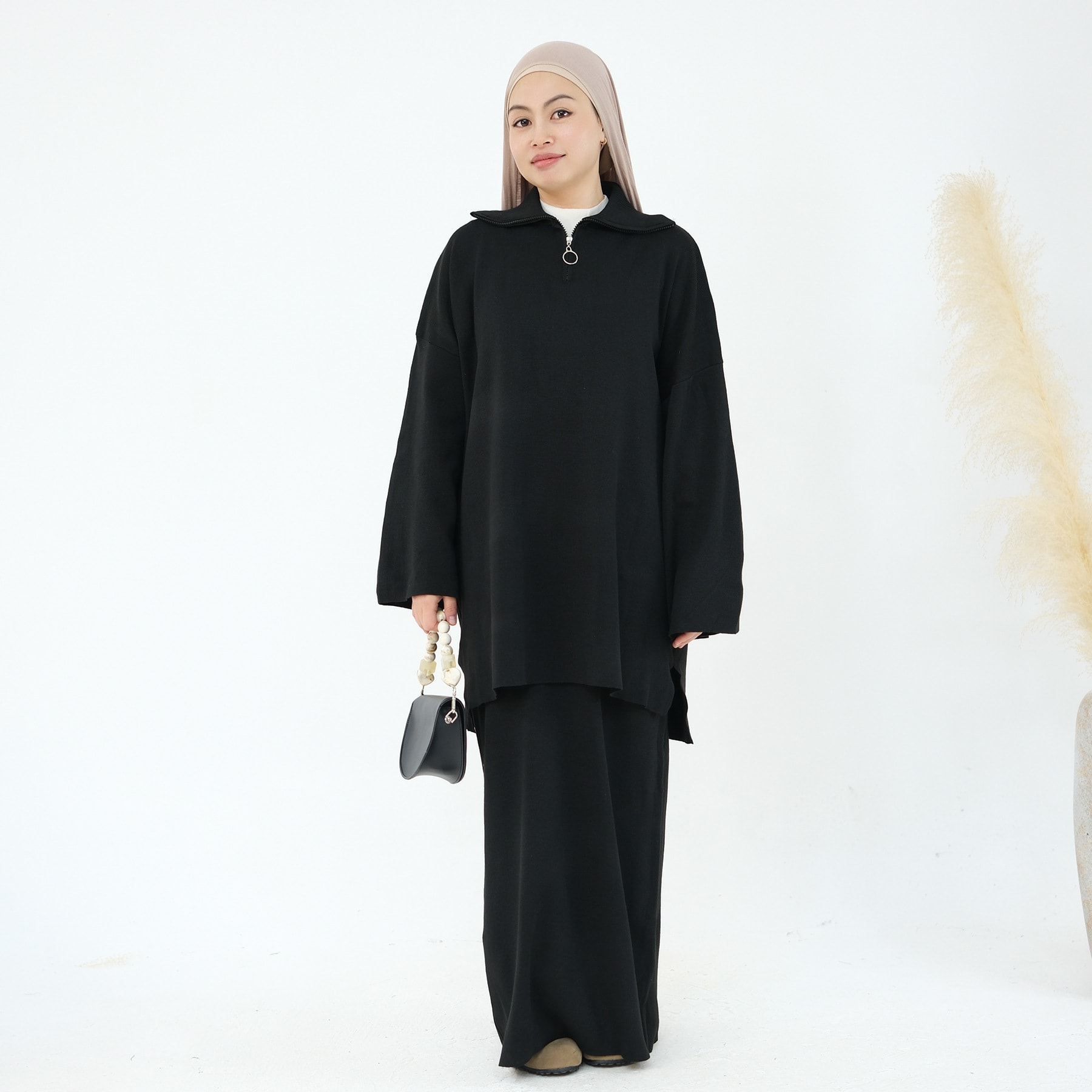 Autumn And Winter Thickening Knitted Top Loose Two-piece Suit view 4