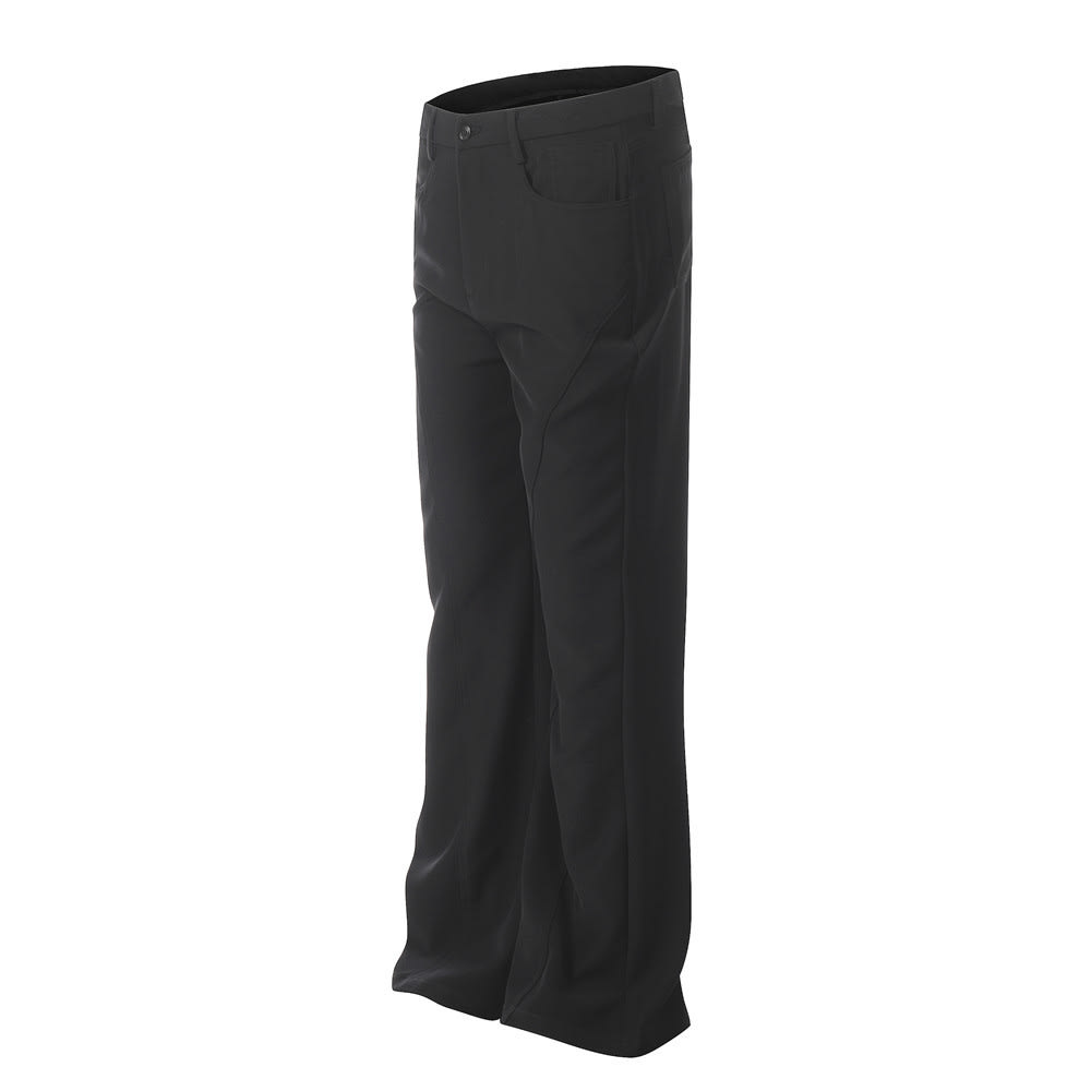 Niche Design Split Stitching Casual Loose Flared Trousers view 20