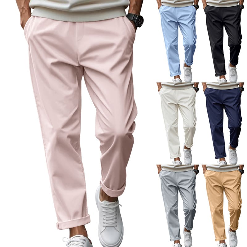 Men's Trousers With Pockets Casual Loose Comfortable Quick-drying Waist-tied Pants view 5