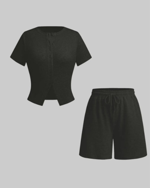 Women's Sexy Slim-fit Short Sleeve Blouse And Pants view 9
