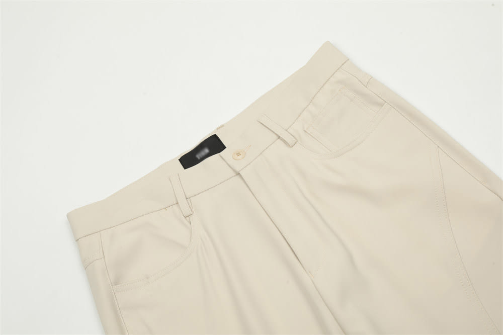 Niche Design Split Stitching Casual Loose Flared Trousers view 4