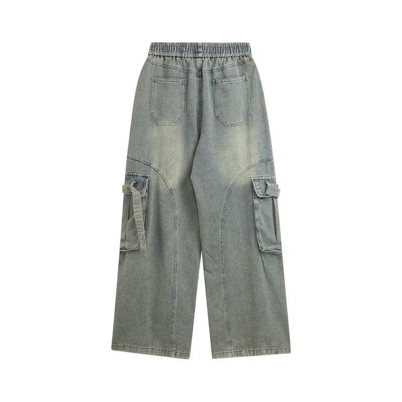 Fashion Straight Denim Pants Men And Women view 6
