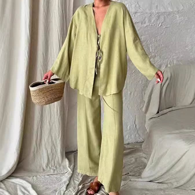 Women's Loose Casual Solid Color Suit view 2
