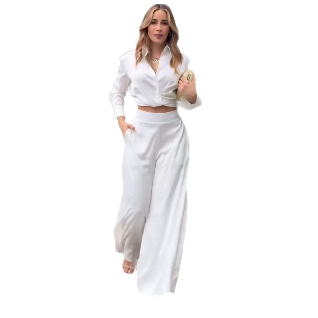 Fashion Loose Cool Top Wide Leg Pants Suit Women view 6