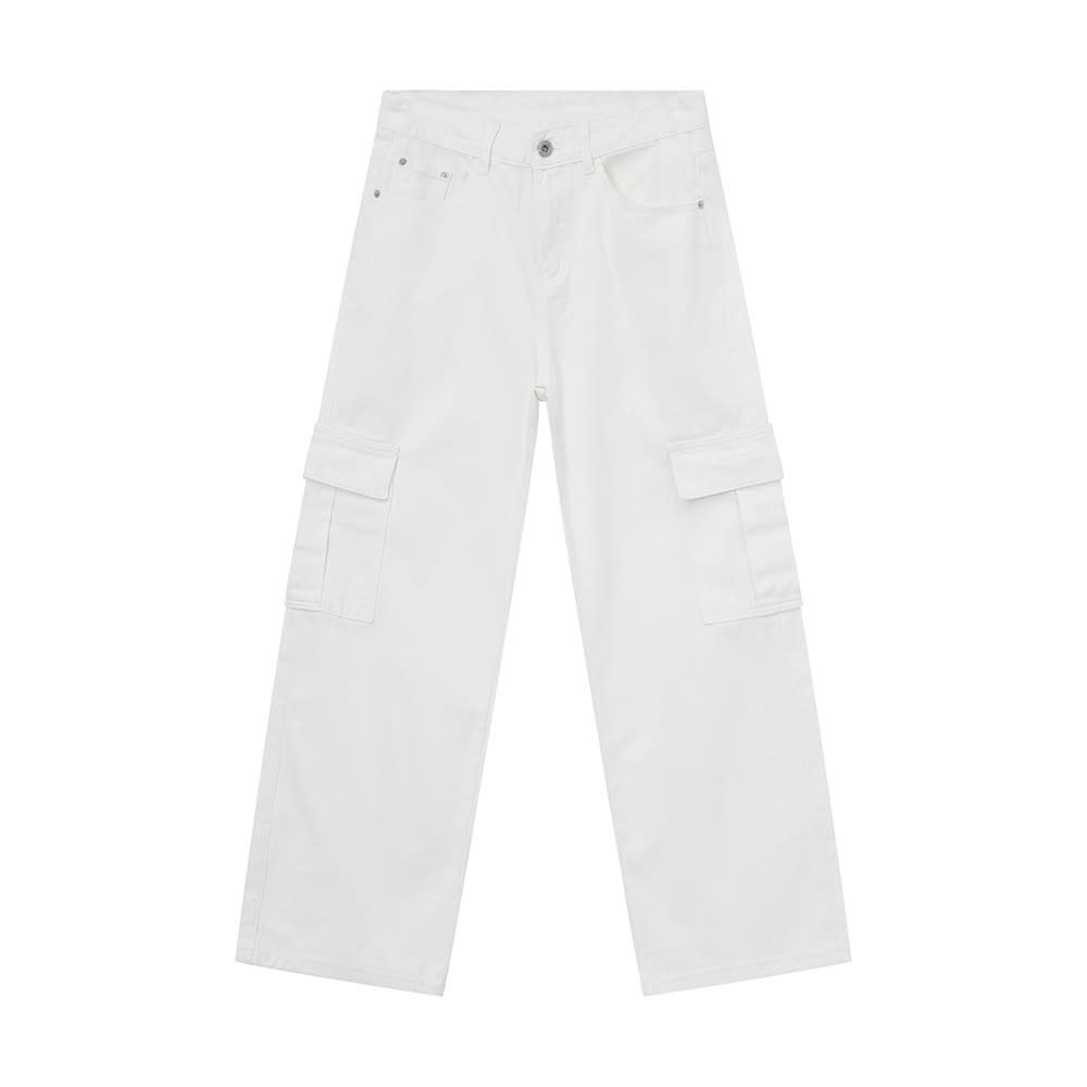 Men's Solid Color Basic Loose Casual Straight-leg Denim Trousers view 6