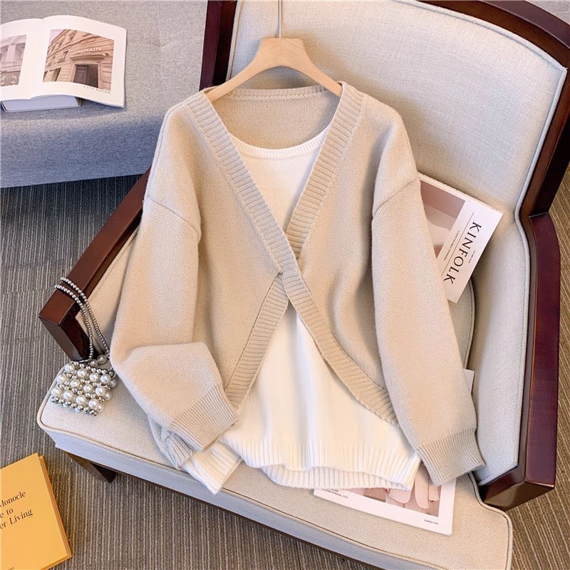 New Casual Knitted Sweater Loose Youthful-looking Wear Slimming Wide Leg Pants Two-piece Suit view 4