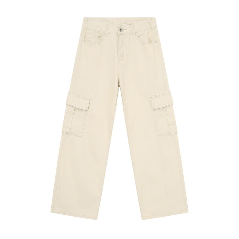 Men's Solid Color Basic Loose Casual Straight-leg Denim Trousers view 11